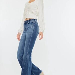 NWT- Jelly Jeans Women's Dark Blue Flare Wide-Leg Jeans